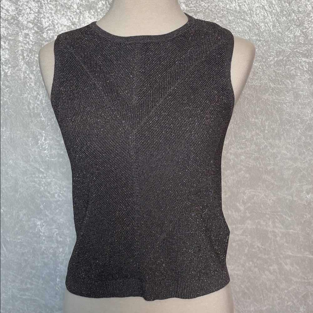 Nanette Lepore silver metallic sleeveless top Size Small